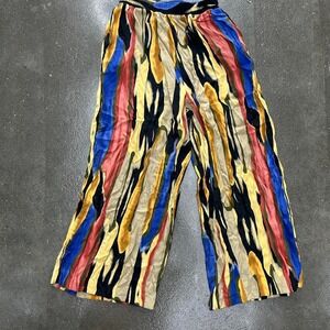Vintage‎ 90s AKF New York Multi Colored Size Medium Wide Leg Pants